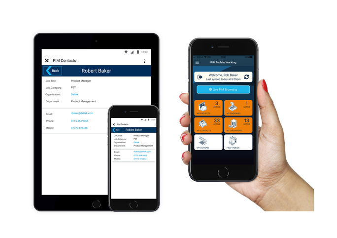 Deltek PIM Live Browsing on Mobile App
